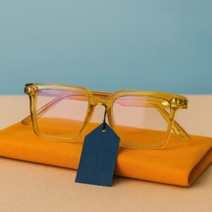 Transparent Honey Square Eyewear