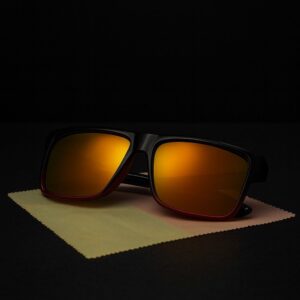 Edge Square Sunglasses with Polarized Sunset Mirror Lenses