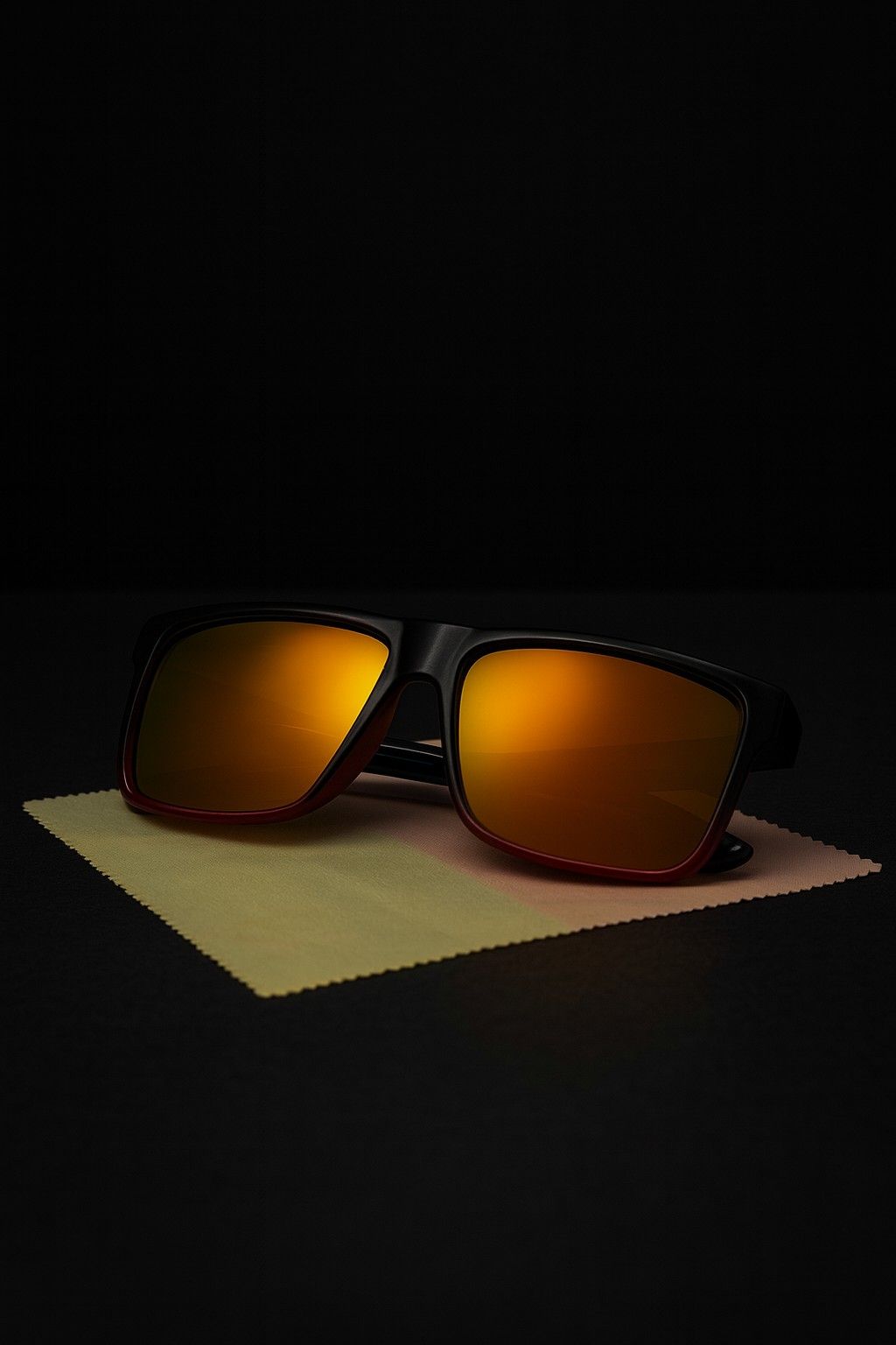 Edge Square Sunglasses with Polarized Sunset Mirror Lenses